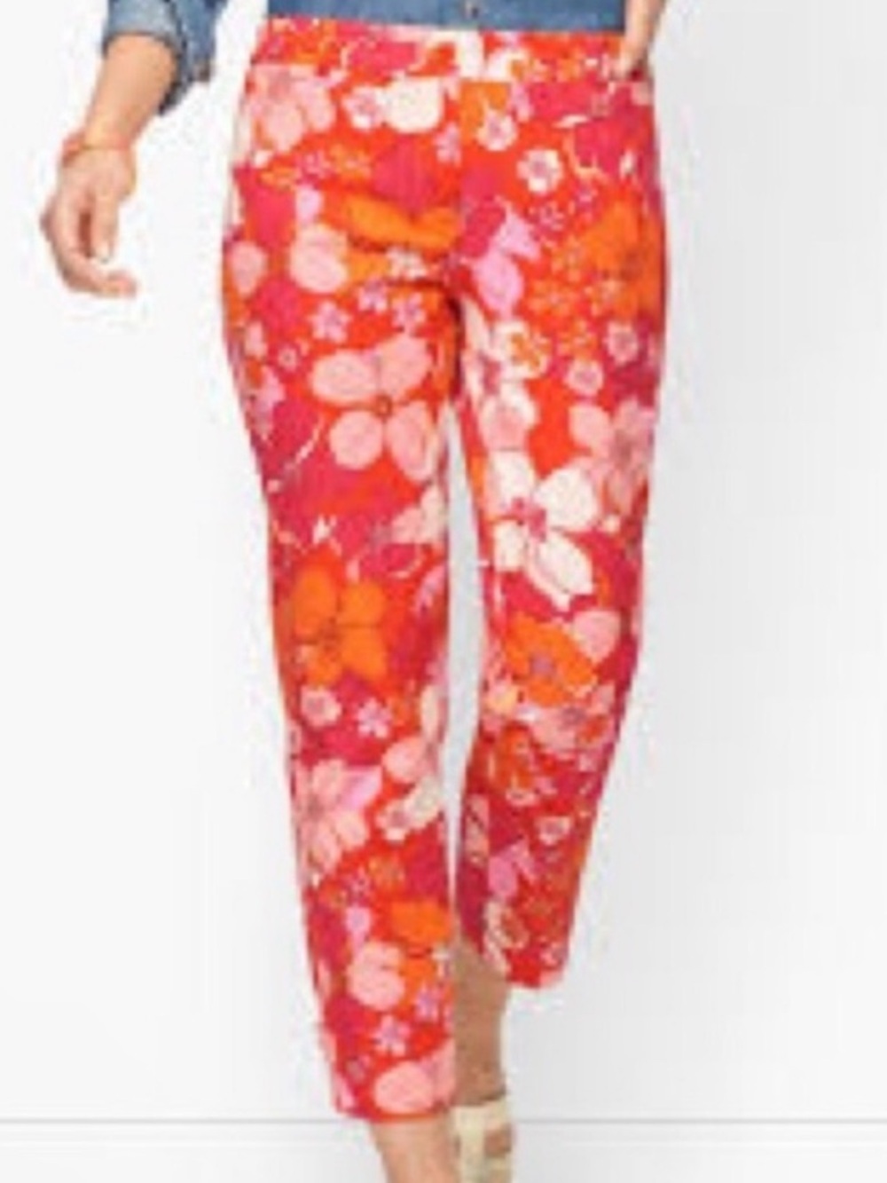 Talbots Floral Perfect Cropped Pants NWT Sz 14 petite